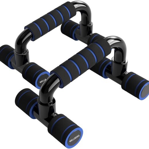 WELLBERG Push Up Bars WORKOUT Equipment Fitness - GYM, Exercise with Cushioned Foam Grip and Non-Slip Sturdy Structure Portable for Home Fitness Training for Men & Women