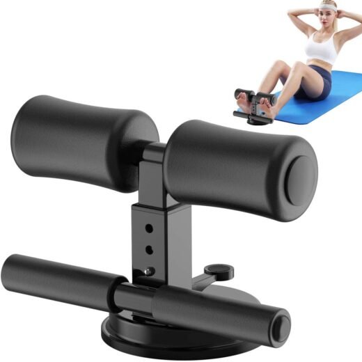 SILENCIO Sit-Up Bar With Foam Handle and Rubber Suction Seat Up Fitness Equipment Sit-ups and Push-ups Assistant Device For Weight Lose Gym Workout Abdominal Curl Exercise Work Out Trainer